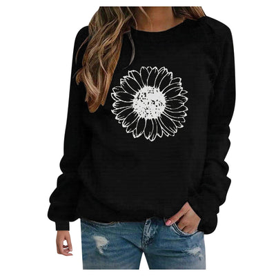 Sudadera Mujer Cuello Redondo Suelta Estampada Manga Larga Casual - Image 36