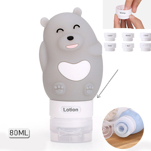 Organizador de Viaje Botellas Rellenables Animales Lindos - Estuche Silicona para Champú y Geles - Image 20