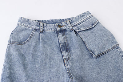Pantalón Denim Cintura Alta con Bolsillos Cargo - Image 10