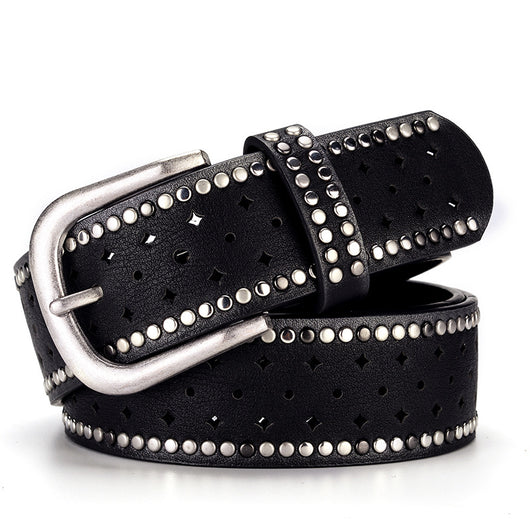 Cinturón de Moda con Hebilla de Remaches y Strass para Jeans - Image 21