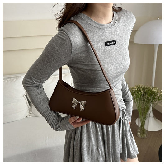 Bolsa de Hombro Minimalista Texturizada con Detalle de Moño Elegante - Image 21