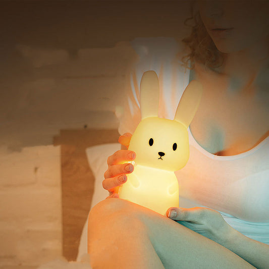Lámpara Infantil Conejo Silicona LED Multicolor - Luz Nocturna Táctil - Image 2