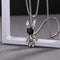 Mens Creative, Movable Mechanical Rabbit Necklace Negro