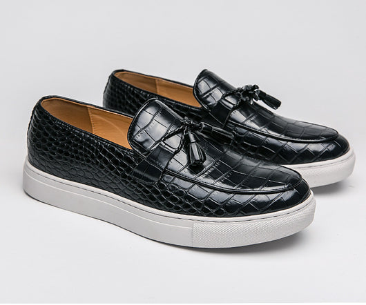 Tenis Casuales Británicos con Borlas para Hombre Talla Grande - Image 13