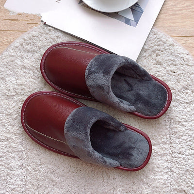Pantuflas de Cuero Genuino con Suela Gruesa Acolchada - Cálidas e Impermeables - Image 8