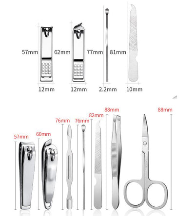 Kit Completo de Cuidado Personal: Cortaúñas, Limpiador de Oídos y Herramientas de Pedicura en Acero Inoxidable - Image 7