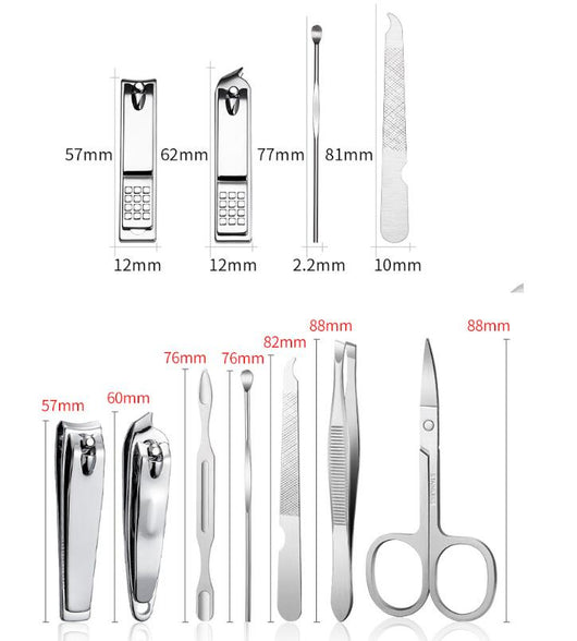 Kit Completo de Cuidado Personal: Cortaúñas, Limpiador de Oídos y Herramientas de Pedicura en Acero Inoxidable - Image 7