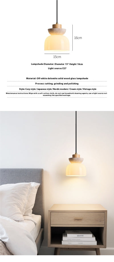 Lámpara de Mesita Estilo Japonés Minimalista en Madera Natural - Image 10
