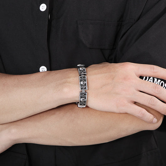 Pulsera de Calavera Punk Encaje Desgastado para Hombre - Image 8