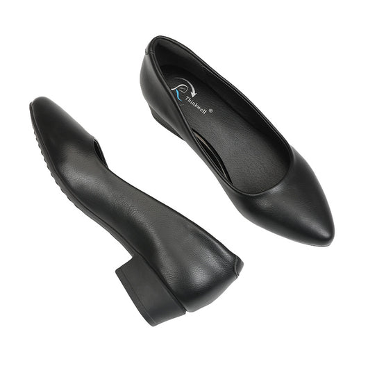 Zapato de Cuero Negro Suela Blanda Confort Plano - Image 5