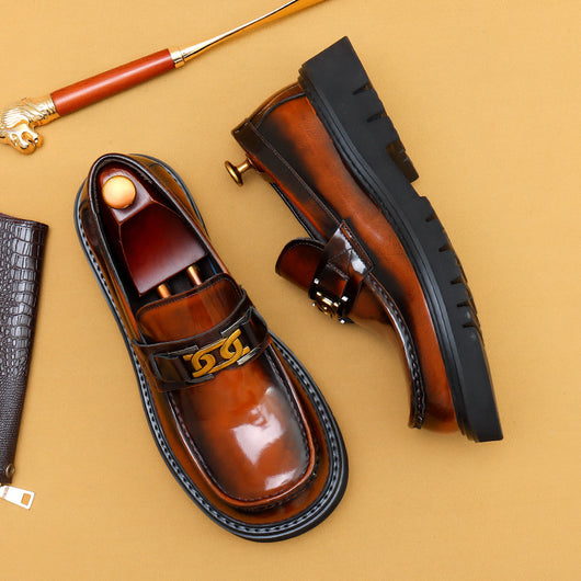 Zapatos de Cuero Lustrado para Hombre - Calzado Business Casual Ancho Elegante - Image 4