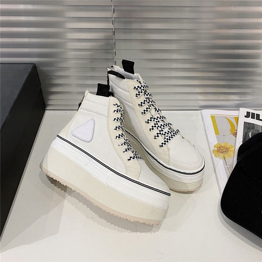 Zapatillas Canvas Rotas de Plataforma Alta para Mujer
