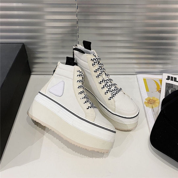 Zapatillas Canvas Rotas de Plataforma Alta para Mujer