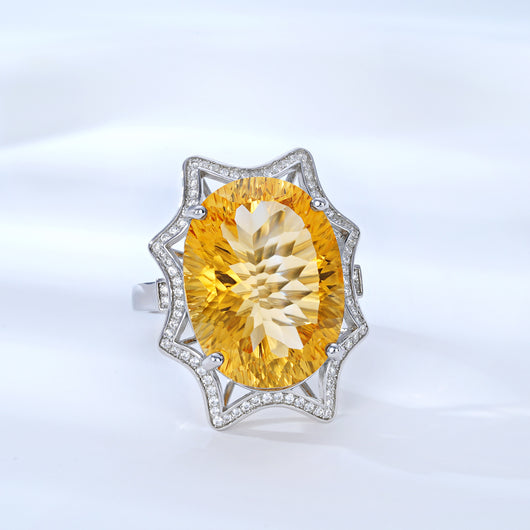Anillo de Citrino Natural Grande - Diseño Minimalista y Elegante - Image 3