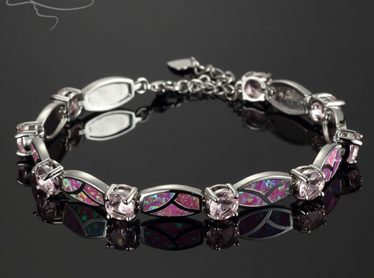 Pulsera de Ópalo Azul Plateado con Baño de Cobre - Image 8
