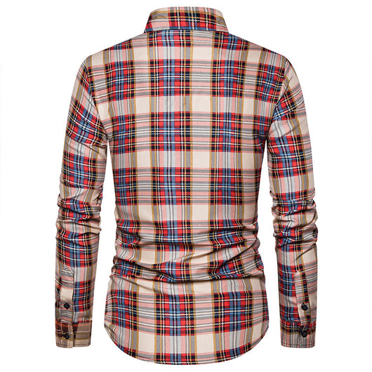 Camisa Casual Estampada Slim Fit Cuello Solapa Manga Larga para Hombre - Image 3