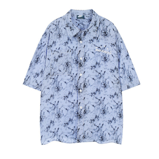 Camisa de Manga Corta Tie-Dye Tinta para Hombre