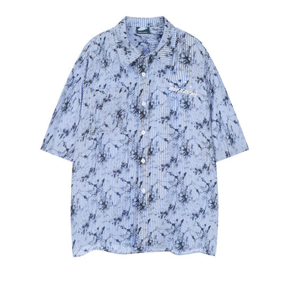 Camisa de Manga Corta Tie-Dye Tinta para Hombre