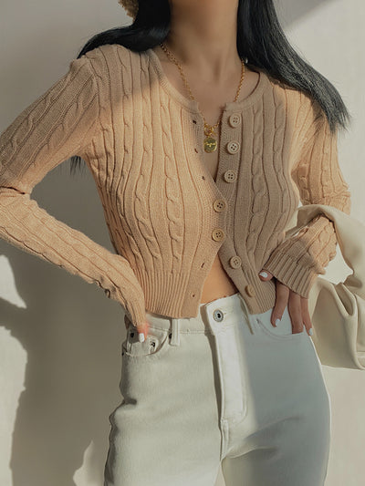 Cardigan Retro de Cintura Alta y Manga Larga - Estilo Europeo y Americano - Image 4