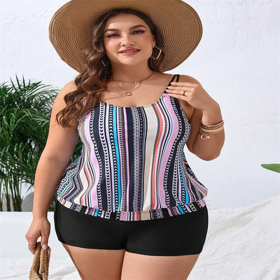 Traje de Baño Talla Grande con Short Reductor y Cobertura Abdominal - Image 13