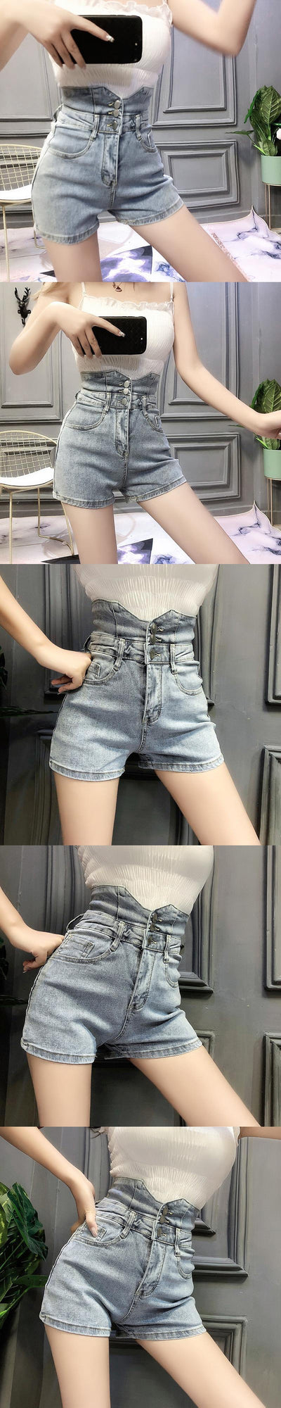 Pantalón Vaquero Cintura Alta Efecto Reductor Tono Claro - Image 3