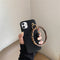 Funda para Celular de Cuero Estampado Leopardo con Anillo Retro