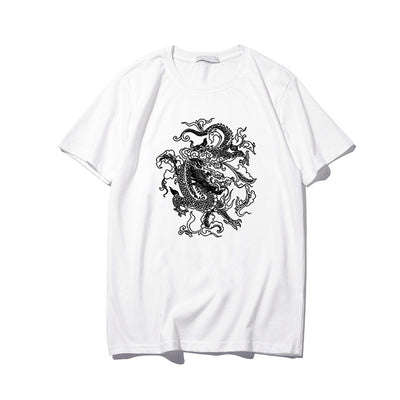 Playera Ulzzang Gótica Dragon Punk - Estilo Coreano Alternativo - Image 3