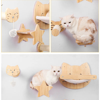 Árbol Rascador de Madera de Pino para Gatos - Sistema Modular de Pared - Image 14