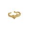 Pequeño Sense Of Design Irregular Micro-inlaid Zircon Texture Texture S925 Sterling Plateado Ring Female 18K Dorado champagne