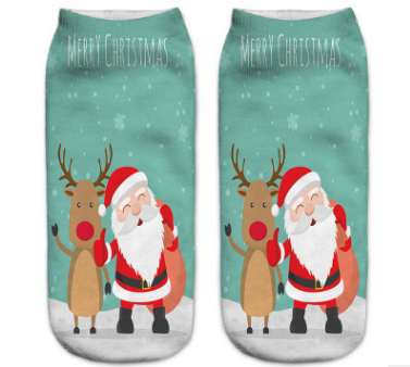 Calcetines Deportivos Navideños Cortos con Impresión 3D - Image 4