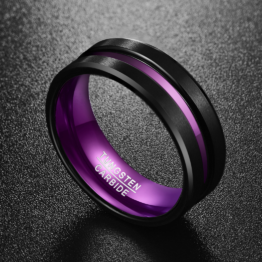 Anillo Groove Púrpura para Fiestas