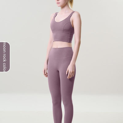 Conjunto de Yoga Ajustado de Cintura Alta con Espalda Abierta para Mujer - Image 11