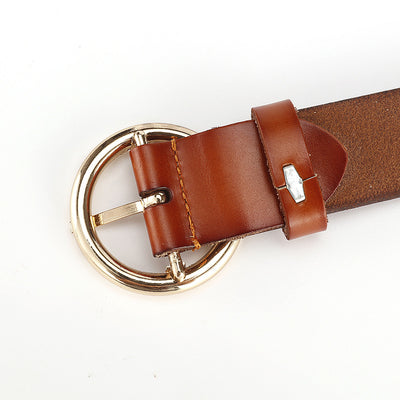 Cinturón de Cuero Ancho para Mujer con Hebilla Redonda - Estilo Casual y Versátil - Image 6