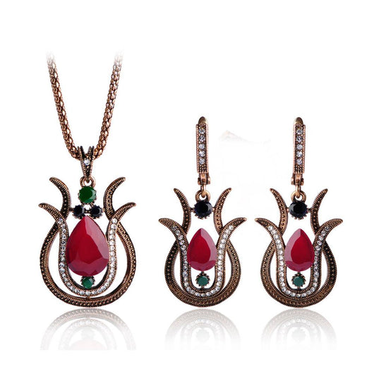 Juego de Aretes y Collar en Aleación Elegante