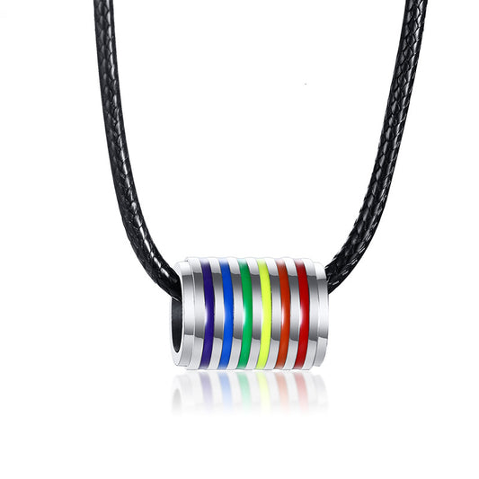 Collar Colgante Arcoíris en Acero Titanio - Image 2