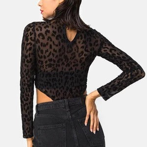 Body de Malla Leopardo Negro - Image 2