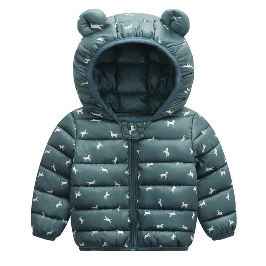 Chaqueta Acolchada Infantil con Plumón Ligero y Orejas - Image 4