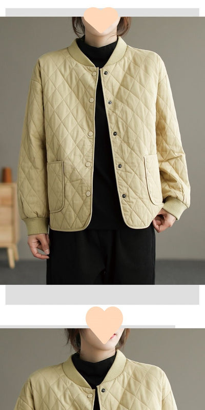 Chaqueta Acolchada de Algodón para Mujer - Diseño Rombo Ligero Otoño Invierno - Image 16
