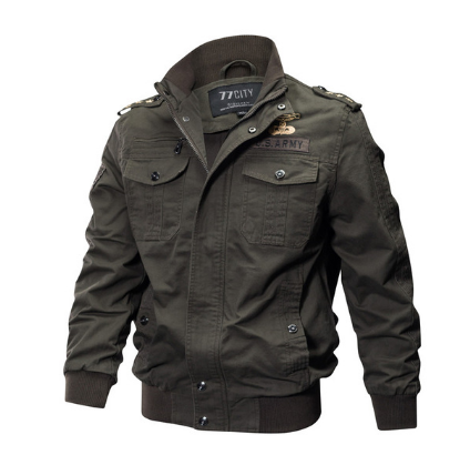 Chaqueta Bomber Militar Talla Grande Hombre Otoño Invierno Algodón Lavado Táctica - Image 2