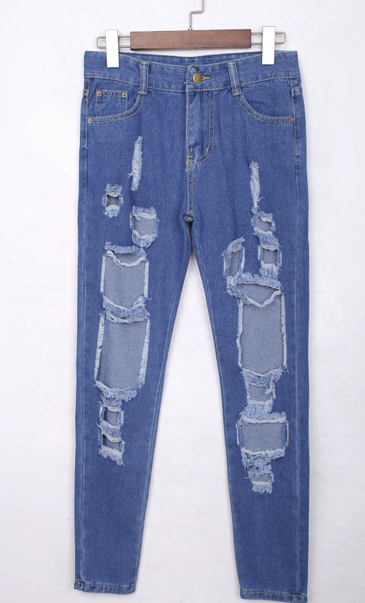 Jeans Rectos con Roturas de Moda - Image 10