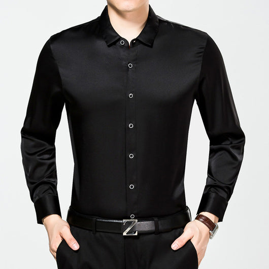 Camisa de Seda Premium Color Puro - Image 6