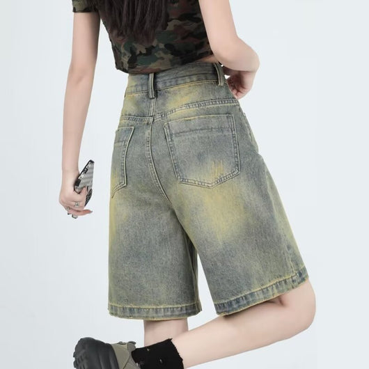 Shorts Denim Retro Lavado para Mujer - Estilo Casual Versátil - Image 2