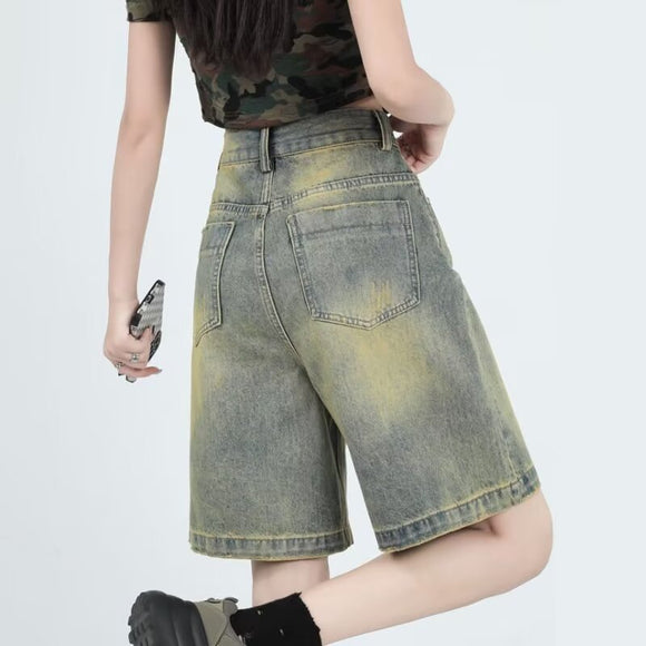 Shorts Denim Retro Lavado para Mujer - Estilo Casual Versátil