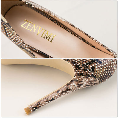 Tacones Altos Puntiagudos con Patrón Serpiente para Noche - Image 12