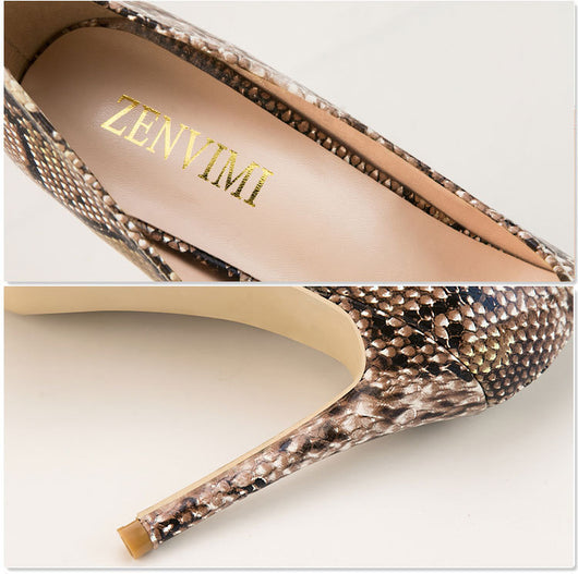Tacones Altos Puntiagudos con Patrón Serpiente para Noche - Image 12