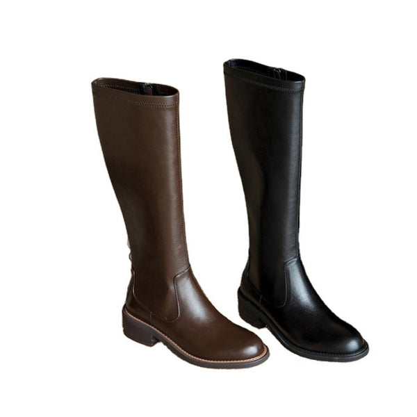 Botas Elásticas de Tacón Medio para Invierno - Estilo Influencer