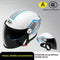 3C Dual Visor Helmet, White and Brown
