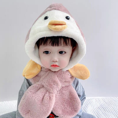 Gorro y Bufanda Integrados para Niños - Abrigo Térmico con Diseño Animal - Image 4
