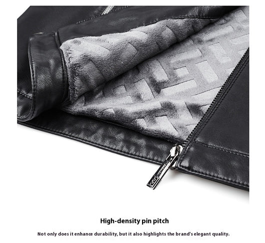 Chaqueta de Cuero Casual Acolchada para Hombre con Forro Polar - Image 14