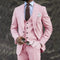 Traje Ejecutivo Tres Piezas Rosa Claro para Hombre - Estilo Europeo y Americano